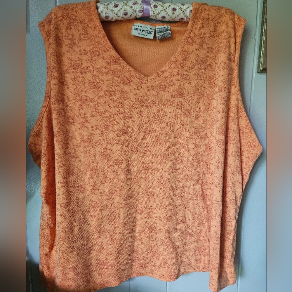 White Stag Orange Floral Top